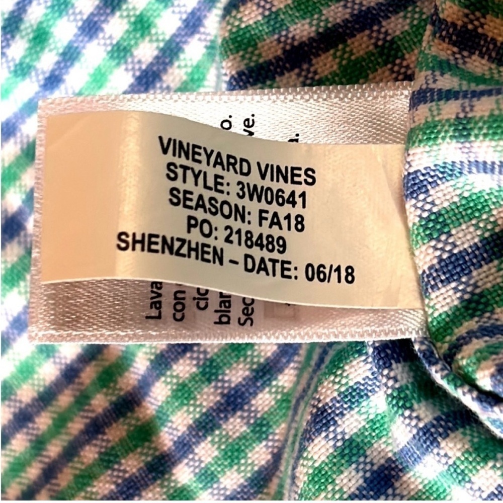 NWT Vineyard Bell Haven Plaid Oxford Boy's Size 16 in Capri Blue - Picture 4 of 6